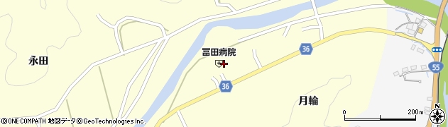 冨田病院周辺の地図