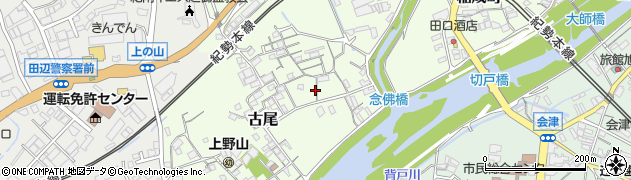 和歌山県田辺市古尾10周辺の地図
