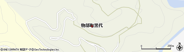 高知県香美市物部町黒代周辺の地図