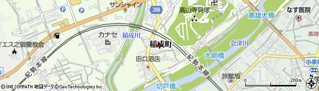 和歌山県田辺市稲成町周辺の地図