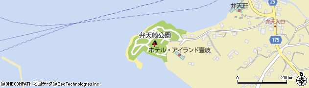弁天崎公園周辺の地図