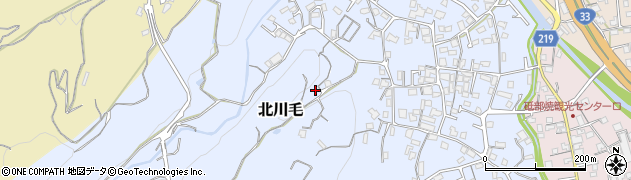 愛媛県砥部町（伊予郡）北川毛周辺の地図
