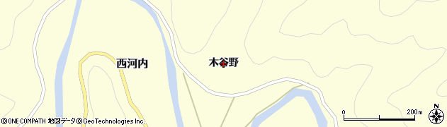 徳島県美波町（海部郡）西河内（木谷野）周辺の地図