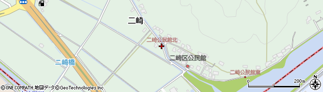 二崎公民館北周辺の地図