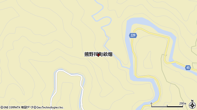 〒647-1207 和歌山県新宮市熊野川町畝畑の地図