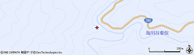 海川谷東俣周辺の地図