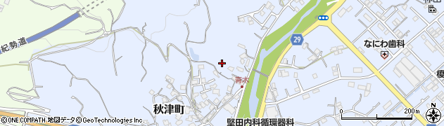 和歌山県田辺市秋津町1166周辺の地図