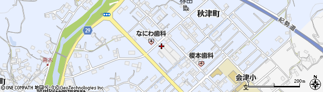 和歌山県田辺市秋津町186周辺の地図