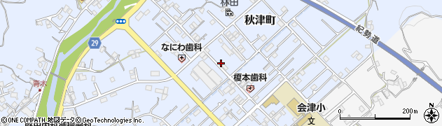 和歌山県田辺市秋津町225周辺の地図
