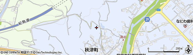 和歌山県田辺市秋津町1104周辺の地図