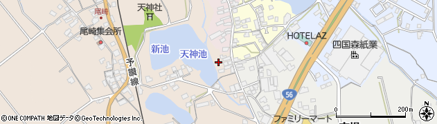 愛媛県伊予市尾崎445周辺の地図