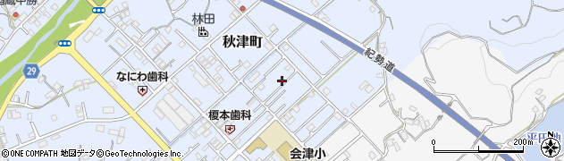 和歌山県田辺市秋津町254周辺の地図