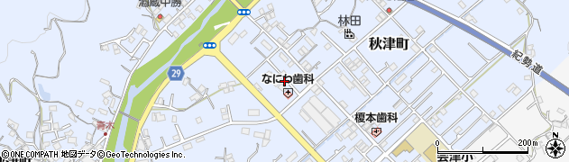 和歌山県田辺市秋津町180周辺の地図