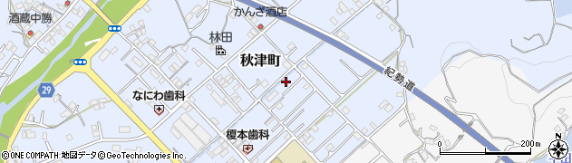 和歌山県田辺市秋津町250周辺の地図