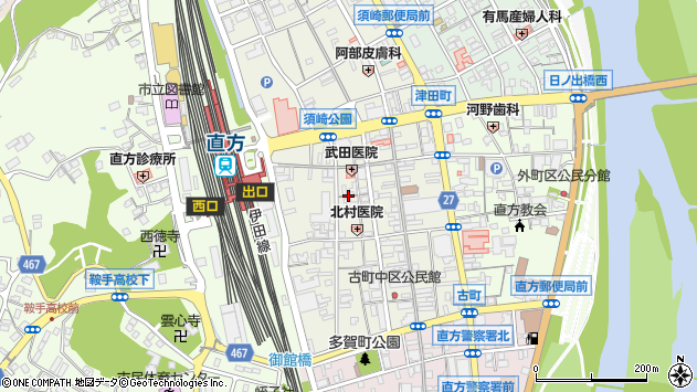 〒822-0027 福岡県直方市古町の地図