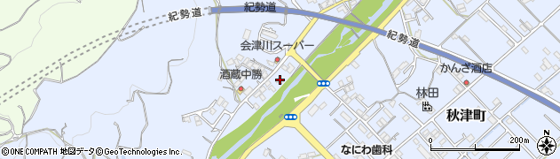 和歌山県田辺市秋津町1354周辺の地図