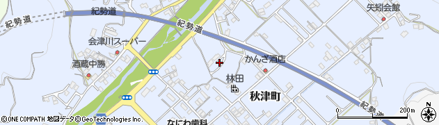 和歌山県田辺市秋津町287周辺の地図