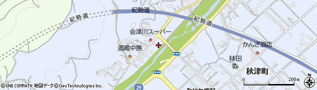 和歌山県田辺市秋津町1355周辺の地図