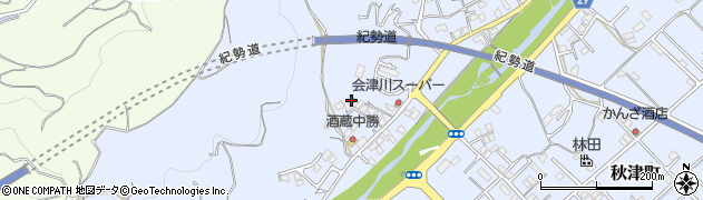 和歌山県田辺市秋津町1348周辺の地図