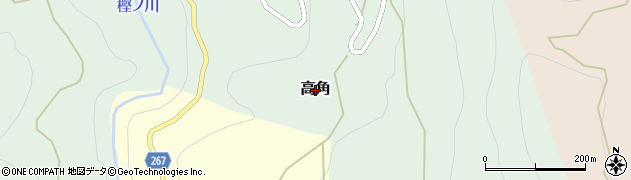 高知県本山町（長岡郡）高角周辺の地図
