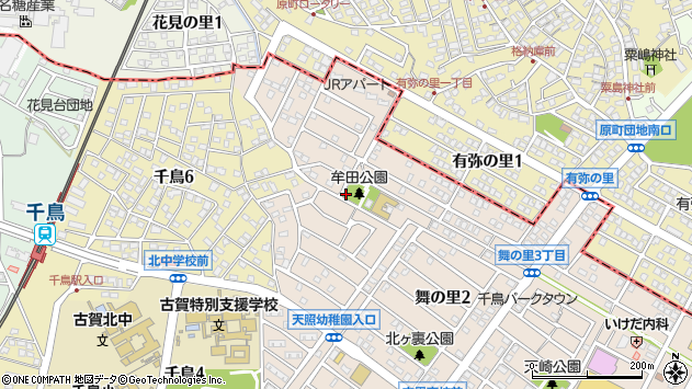 〒811-3114 福岡県古賀市舞の里の地図