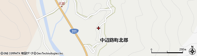 和歌山県田辺市中辺路町北郡205周辺の地図
