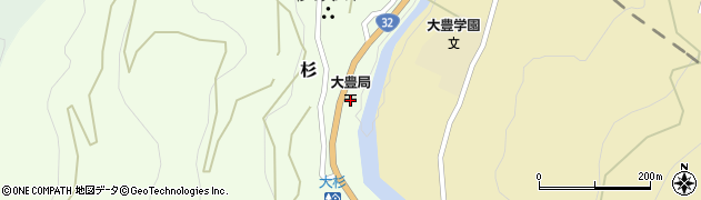 大豊郵便局周辺の地図