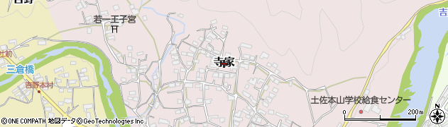高知県本山町（長岡郡）寺家周辺の地図