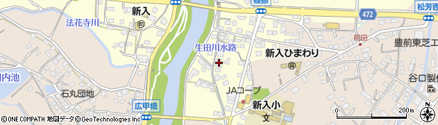 福岡県直方市下新入36周辺の地図