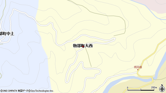 〒781-4528 高知県香美市物部町大西の地図