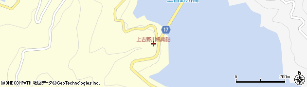 上吉野川橋南詰周辺の地図