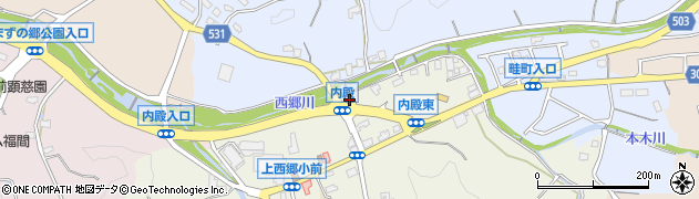 福岡県福津市内殿1007周辺の地図