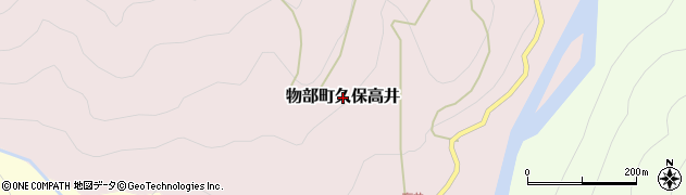 高知県香美市物部町久保高井周辺の地図