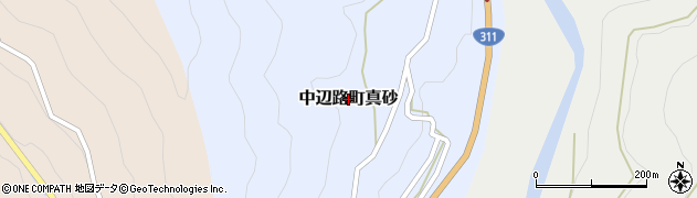 和歌山県田辺市中辺路町真砂周辺の地図