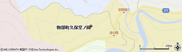 高知県香美市物部町久保堂ノ岡周辺の地図