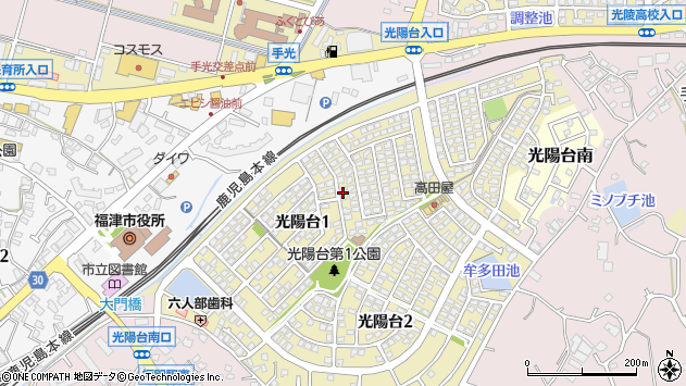 〒811-3223 福岡県福津市光陽台の地図
