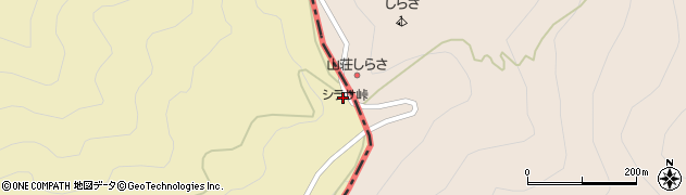 シラサ峠周辺の地図