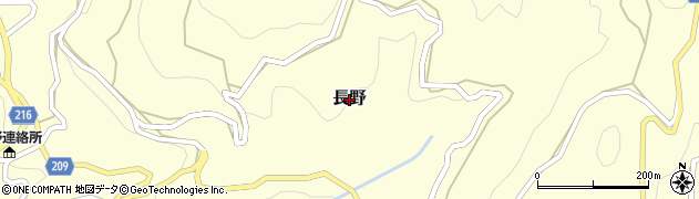 和歌山県田辺市長野周辺の地図