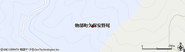 高知県香美市物部町久保安野尾周辺の地図