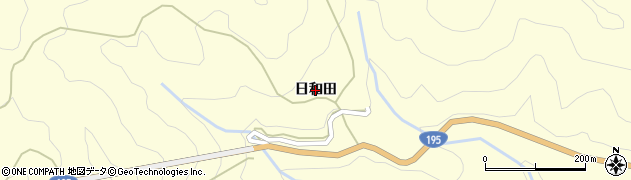 徳島県那賀町（那賀郡）木頭北川（日和田）周辺の地図