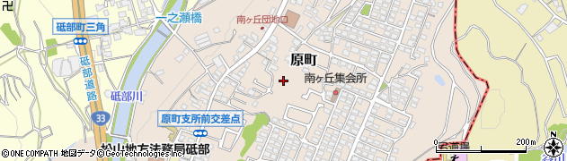 愛媛県砥部町（伊予郡）原町周辺の地図
