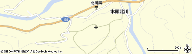 徳島県那賀町（那賀郡）木頭北川（わだら）周辺の地図