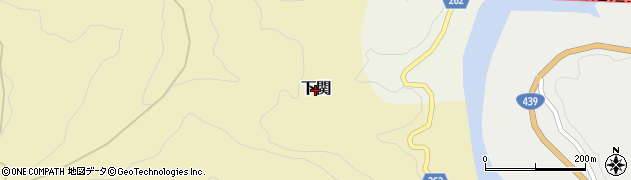 高知県本山町（長岡郡）下関周辺の地図