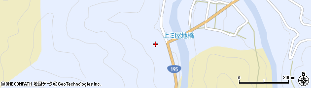 徳島県那賀町（那賀郡）木頭西宇（上ミ屋地）周辺の地図