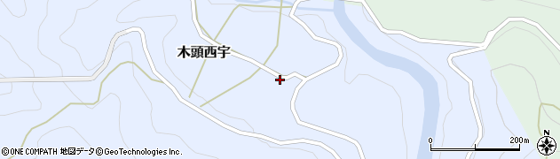 徳島県那賀郡那賀町木頭西宇南バン周辺の地図