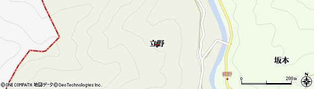 高知県本山町（長岡郡）立野周辺の地図