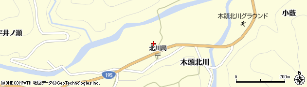徳島県那賀郡那賀町木頭北川栩ノ奈路周辺の地図