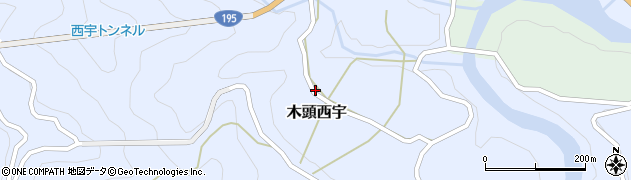 徳島県那賀町（那賀郡）木頭西宇（西バン）周辺の地図