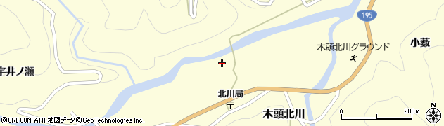 徳島県那賀町（那賀郡）木頭北川（大岸）周辺の地図