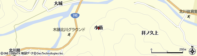 徳島県那賀町（那賀郡）木頭北川（小薮）周辺の地図